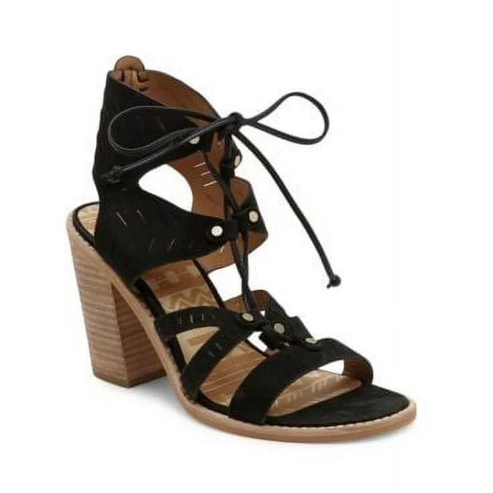 Dolce Vita Luci Women's Ghillie Lace Up Stacked Heel Sandals